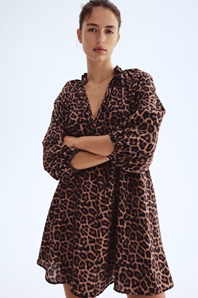 H&M Yakası Fırfırlı Elbise