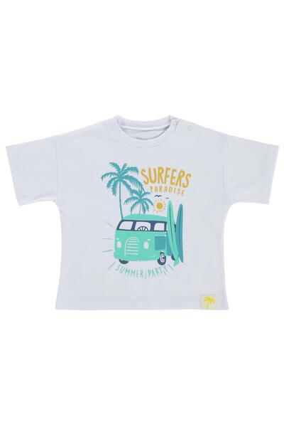 Civil Baby Tricou cu imprimeu Surfers Paradise pentru 6-18 luni - Alb 18-24 luni