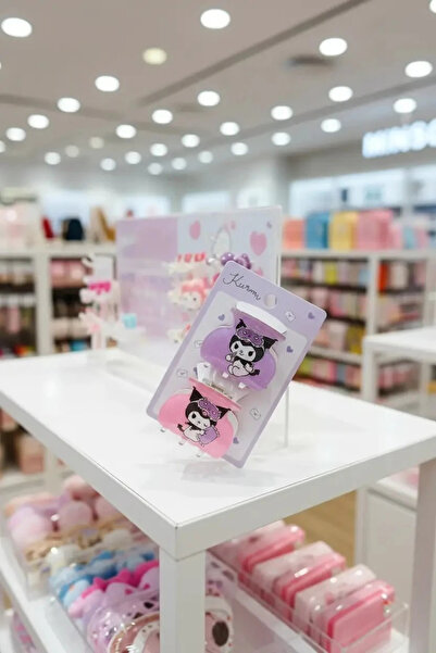 Miniso مجموعة مشابك حزام مرخصة من سانريو كورومي باللون الأرجواني والوردي 4 سم