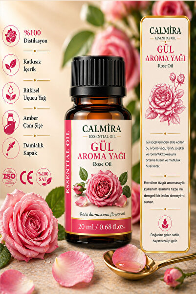 CALMİRA Gül Aroma yağı 20 ml | Rose Aroma Oil | Rosa damascena flower oil