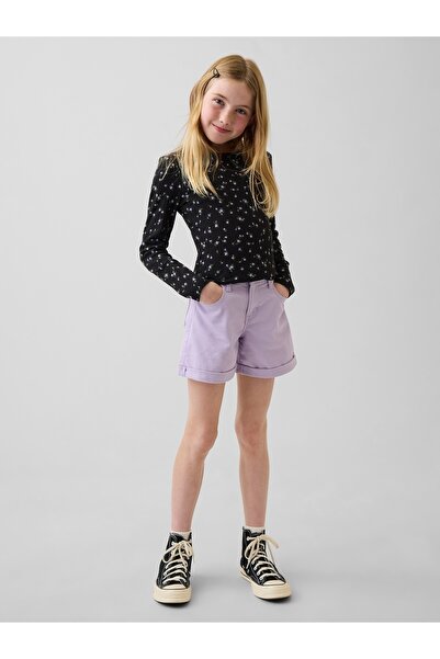 GAP Kız Çocuk Lila Denim Midi Şort