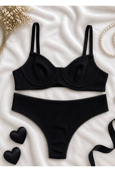 dem merys SET CAMISĂ NEGRĂ BUMBAC CU BĂNELE
