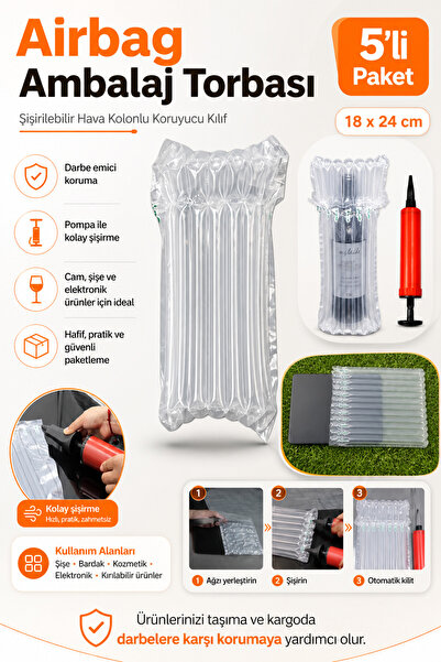 Mcstorey Ambalaj Hava Kanallı Airbag Torba Şişirilebilir Hava Balonlu Ambalaj...