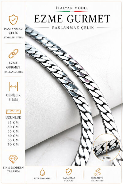 AK STORE SİLVER Gümüş Kaplama 316 L Paslanmaz Çelik Ezme Gurmet Sık Örme İtal...