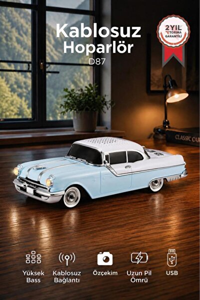 Torima Bluetooth Hoparlör Retro Klasik Araba Tasarımlı 10W FM USB Selfie Spea...
