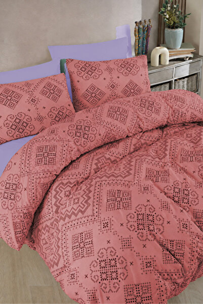 Bellahomeart Lastikli çarşaflı Çift kişilik Nevresim Takımı etnik desenli çif...