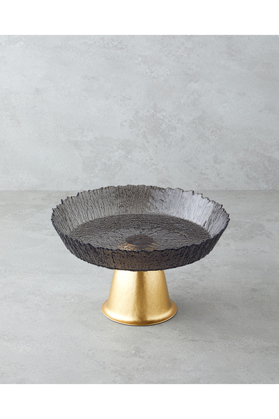 English Home Regal Cam Kek Standı 25 cm Siyah-Gold
