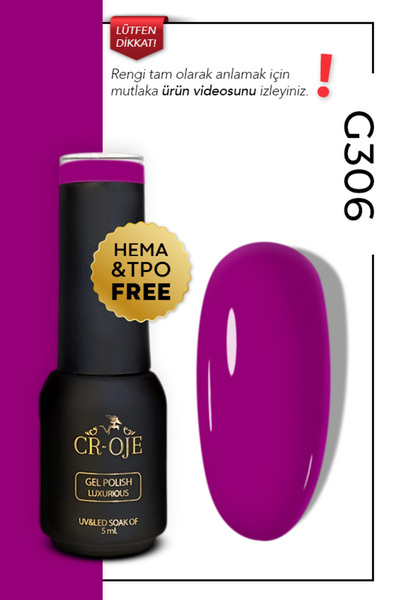 CROJE KALICI OJE Kalıcı Oje G306 -mor (5 ML)