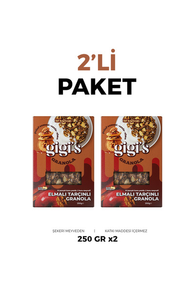 Elmalı Tarçınlı Granola 2x250g - Ballı, Kıtır Cevizli, Muz