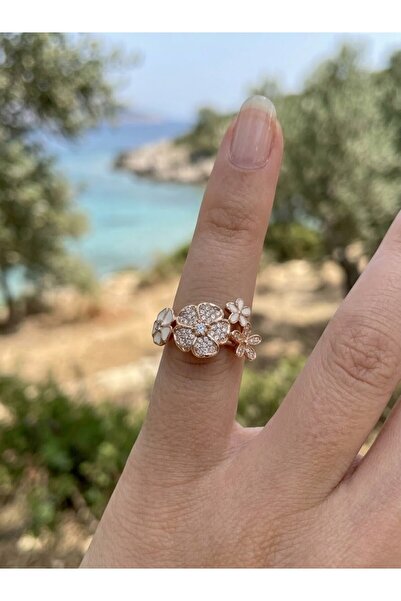 My Story Buket Çiçek Rose Gümüş Yüzük