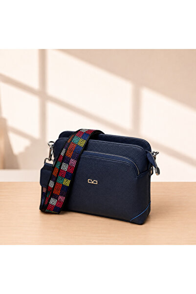 MADAME VERA Women's Navy Blue Multi-Eye Cross Strap Shoulder Bag 034 Navy Blue