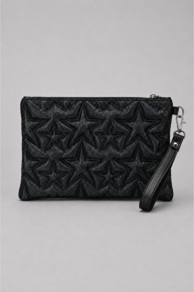 RumyaCollection Ženska antracit siva svetlucava clutch torba, elegantna portf...