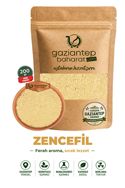 Gaziantep Baharat Zencefil 200 gr - Öğütülmüş Taze Ve Doğal