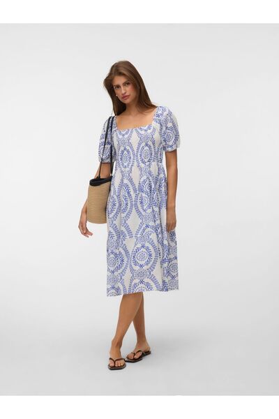 Vero Moda Gesmoktes Kleid VMROKAYA Midikleid
