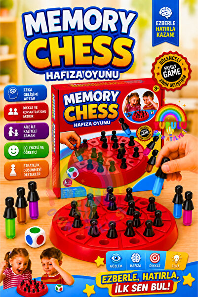 YUPULU Memory Chess - Hafıza Oyunu, Renklerle Hafıza ve Zihin Geliştirme Satr...