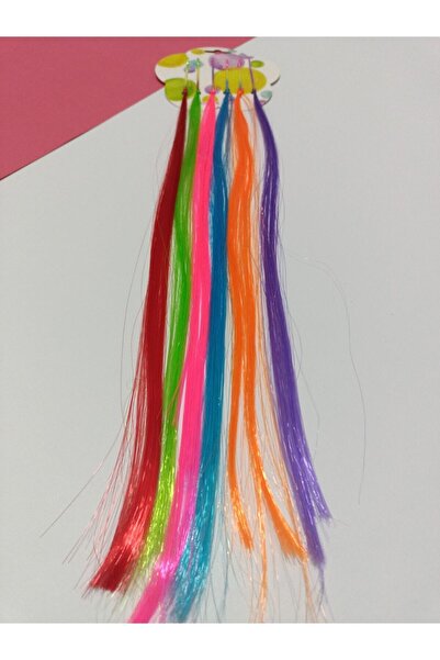 AKSESUARIM Rengarenk Unicorn 6lı Takma Saç Tokası Kırmızı,yeşil,pembe,mavi,tu...