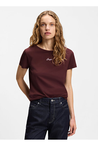 BOSS Camel Kadın Oversize Logo Baskılı T-Shirt 50554696