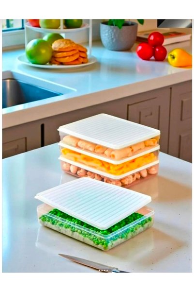 Herza House Set of 10 Freshbox Storage Containers Suitable for Microwave and Freezer - 4X2.5 Liters - 6 X 1 Liter