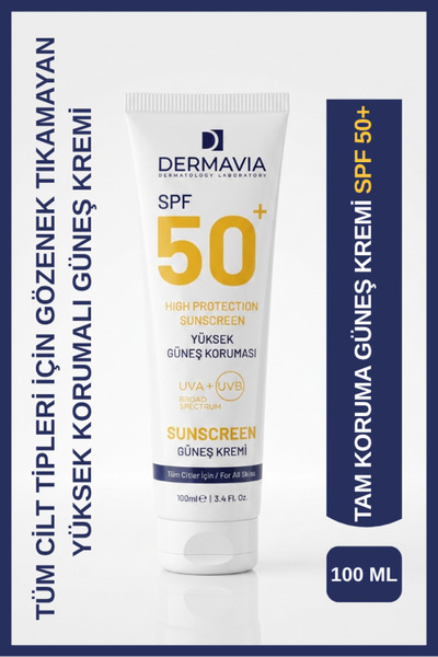 Dermavia Spf 50+ Water Based Sunscreen 100 ml - Uva/Uvb Protection, Fragrance...