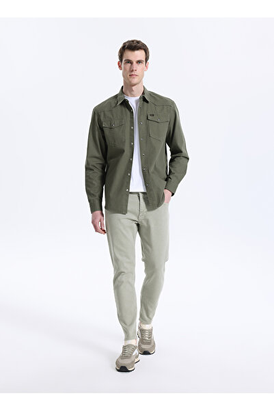 Lee Cooper Haki Erkek Slim Tapered Chino Pantolon 262 LCM 221005 LONCE HAKİ