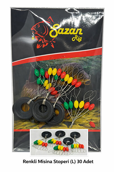 Renkli Kauçuk Misina Stoper Large (L) (30 Adet)