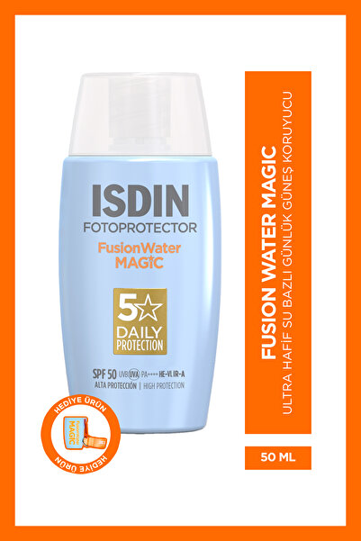 ISDIN فوتوبروتيكتور فيوجن ووتر ماجيك SPF50 50 مل واقي شمس للوجه ذو أساس مائي ...