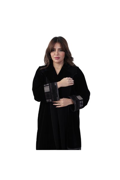 Lamir Luxurious Ceramic Abaya, Elegant Fusion of Ceramic and Velvet.