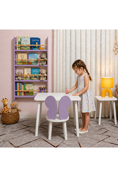 All For Claps Mor Kelebek Sandalye, Çocuk Odası Montessori sandalyesi, Çocuk ...