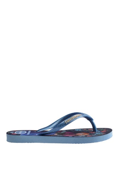 Havaianas شبشب شاطئ للفتيات باللون الأزرق متعدد الألوان KIDS SLIM PRINCESS