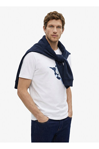 Fabrika Beyaz Erkek Relaxed Baskılı T-Shirt F6SM-TST 2612