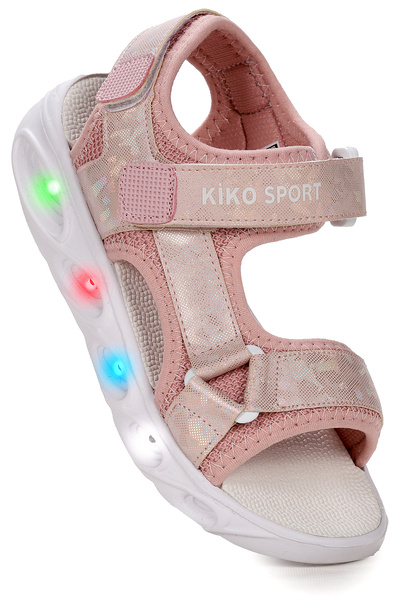 Kiko Kids Kivu Hologram Işıklı Kız Çocuk Cırtlı Sandalet Ayakkabı