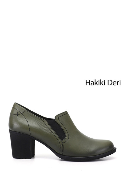 GÖNDERİ(R) Kadın Orta Kalın Topuklu Hakiki Deri Ayakkabı