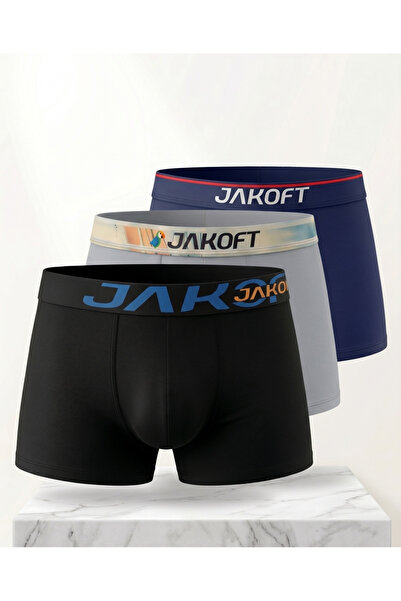 Jakoft مجموعة بوكسر كلاسيكية فاخرة من القطن والليكرا للرجال مكونة من 3 قطع با...