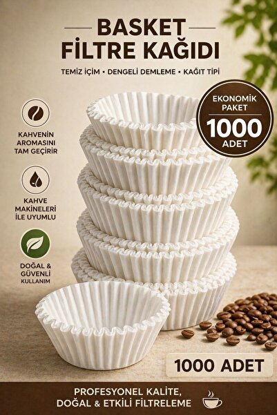 Kahveciniz 250/90 Basket Filtre Kahve Kağıdı 1000 Adet Kahve Filtre Kağıdı