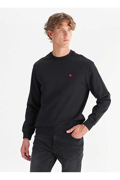 WRANGLER Siyah Erkek Regular Fit Sweatshirt TW2520255001 Siyah Sweatshirt