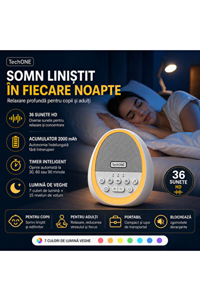 Techone Dispozitiv de sunet W06 Alb 29 Sunete HD