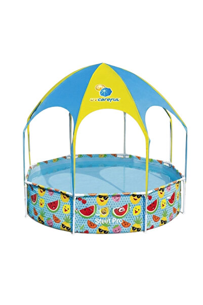Generic Splash N Shade Round Steel Frame Kids Pool with Shade Cover 244X51Cm ...