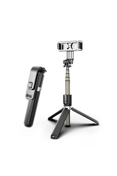 Techsuit Stick selfie cu trepied și telecomandă, 83 cm - (L03) - Negru