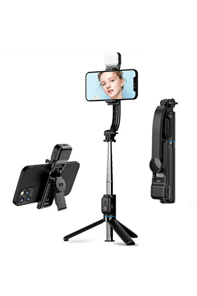 Techsuit Stick selfie cu trepied și telecomandă, pliabil, 107 cm - (C01s) - N...