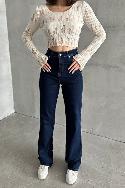 XRAY JEANS Γυναικείο ελαστικό τζιν Palazzo Navy Blue με φαρδύ πόδι
