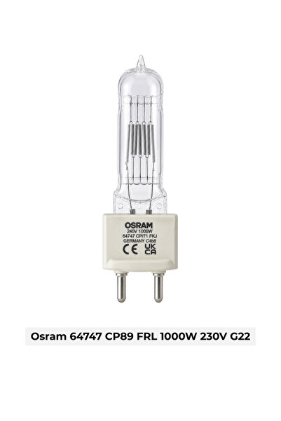 Osram مصباح هالوجين CP89 FRL 64747 بقوة 1000 واط و230 فولت مع قاعدة G22 للإضا...