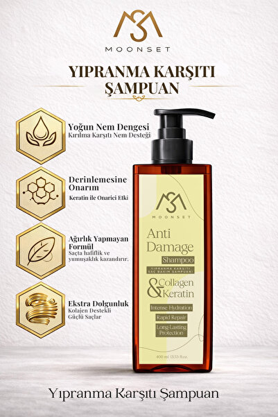 moonset Nourishing and Repairing Herbal Hair Care Shampoo for Damaged, Dry an...