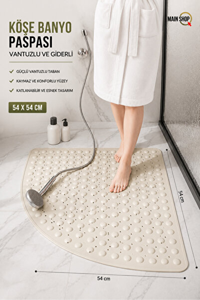 MAİN SHOP Covoraș de duș Covoraș de baie anti-alunecare Colț de duș Latte cu ...