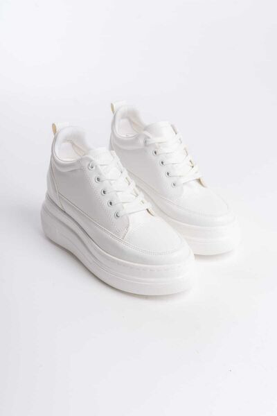 She WOMEN'S HIDDEN HEELED WHITE SPORTS SHOES SNEAKER