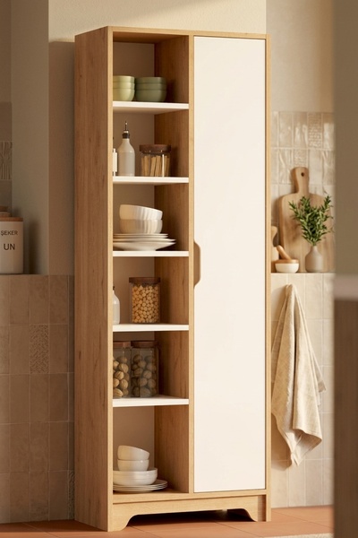L'occi Concept Dorge Çok Amaçlı Mutfak Kiler Dolabı - Raflı Tek Kapaklı Banyo...