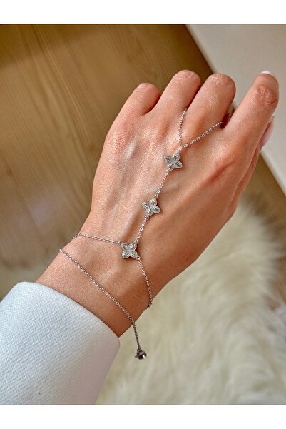 YOUES JEWELRY سوار شاهميران فضي للنساء من الفولاذ