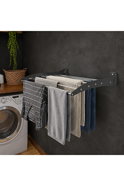 Roma Laundry Drying Rack - 70 cm Anthracite - Wall Mounted Foldable Drying Rack