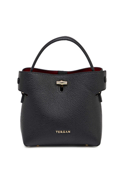 Tergan Black Genuine Leather Women's Crossbody Bag - S26Y1Bc80489-A41