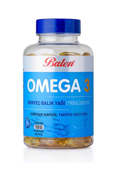 Balen OMEGA 3 NORVEÇ BALIK YAĞI (TRİGLİSERİD) YUM.KAPSÜL 1380 MG*100