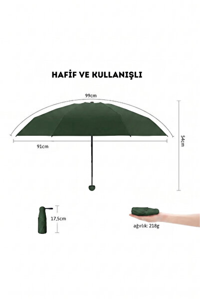 Genel Markalar Özel Kılıflı Yeşil Renk Şemsiye (KAPSÜL ŞEMSİYE)